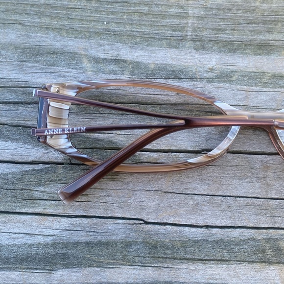 Anne Klein frames wood look with white striped interior AK8049 - Picture 11 of 11